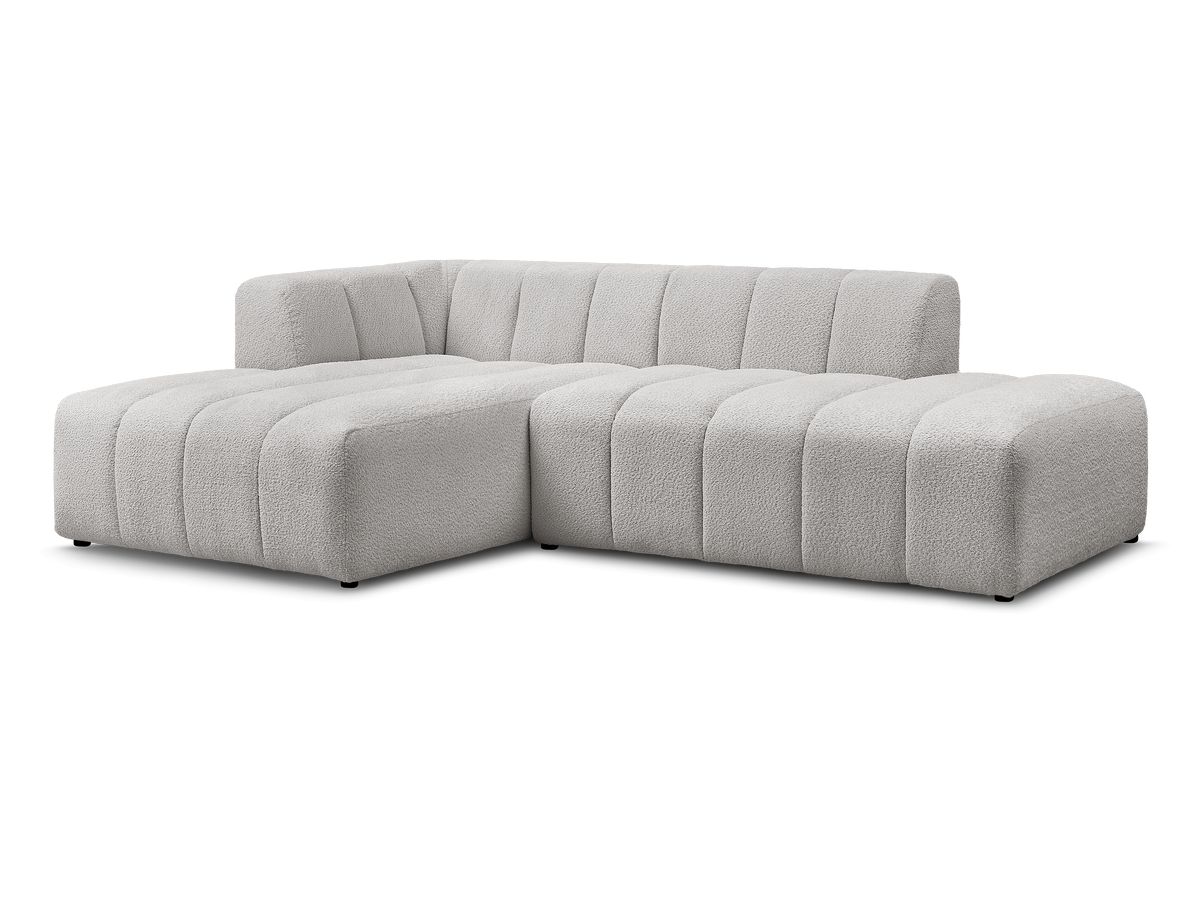 Canapé d'angle fixe modulable ANNECY tissu bouclette
