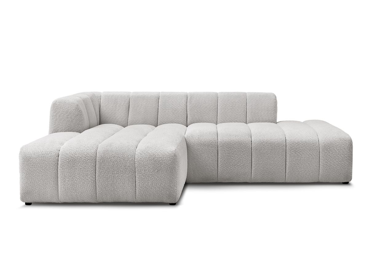 Canapé d'angle fixe modulable ANNECY tissu bouclette