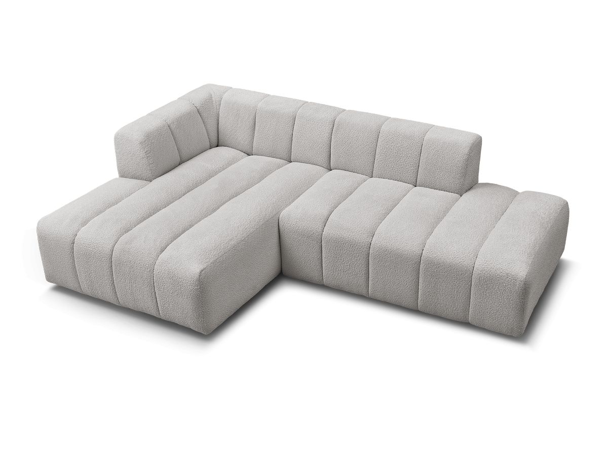 Canapé d'angle fixe modulable ANNECY tissu bouclette