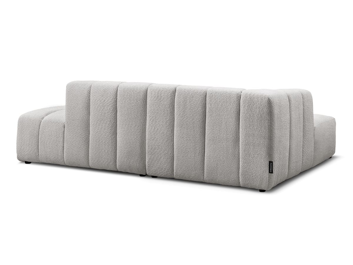 Canapé d'angle fixe modulable ANNECY tissu bouclette