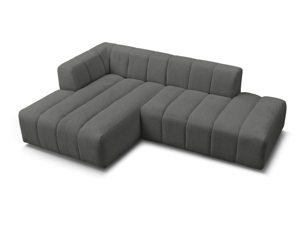 Canapé d'angle fixe modulable ANNECY tissu bouclette