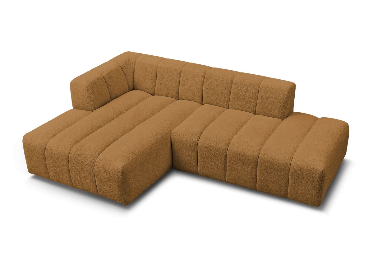 Canapé d'angle fixe modulable ANNECY tissu bouclette