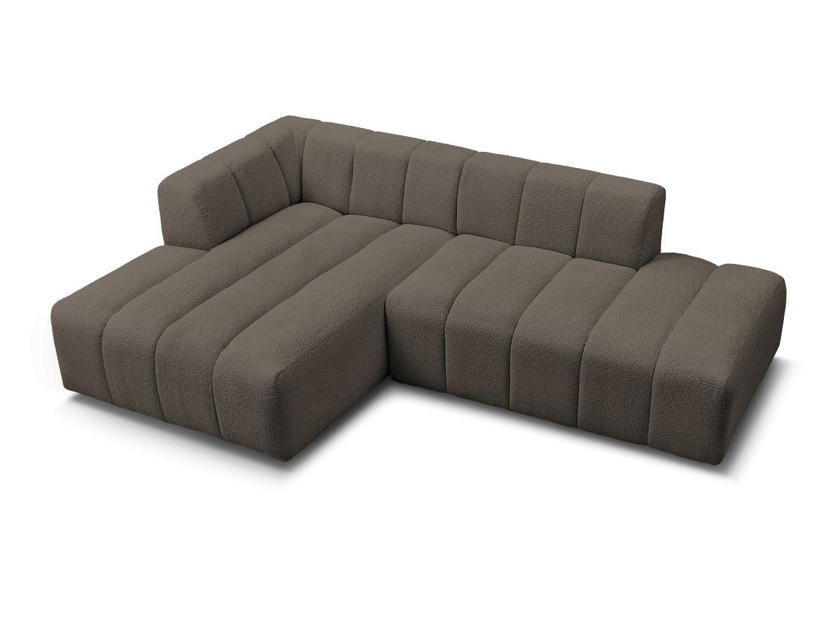 Canapé d'angle fixe modulable ANNECY tissu bouclette