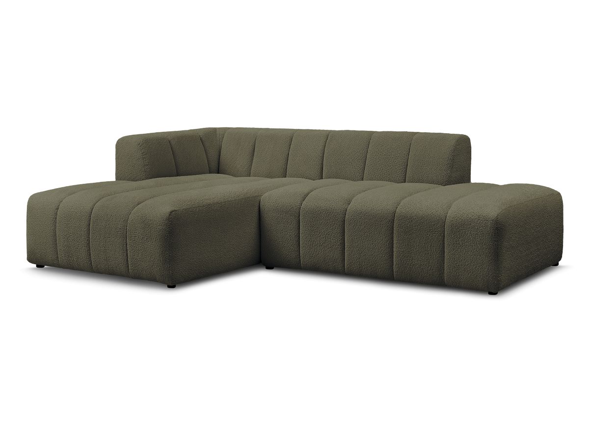 Canapé d'angle fixe modulable ANNECY tissu bouclette