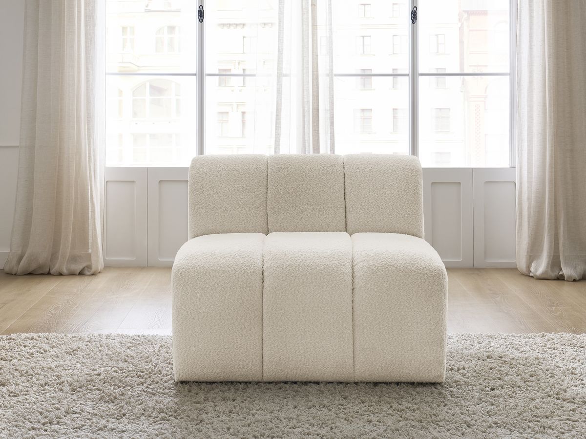 Chauffeuse 1 place pour canapé modulable ANNECY bouclette beige — vue 5