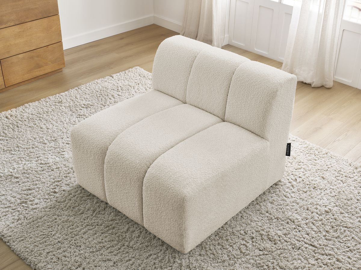 Canapé d'angle fixe EVEREST tissu chiné - Orange - Angle droit - 10 coussins