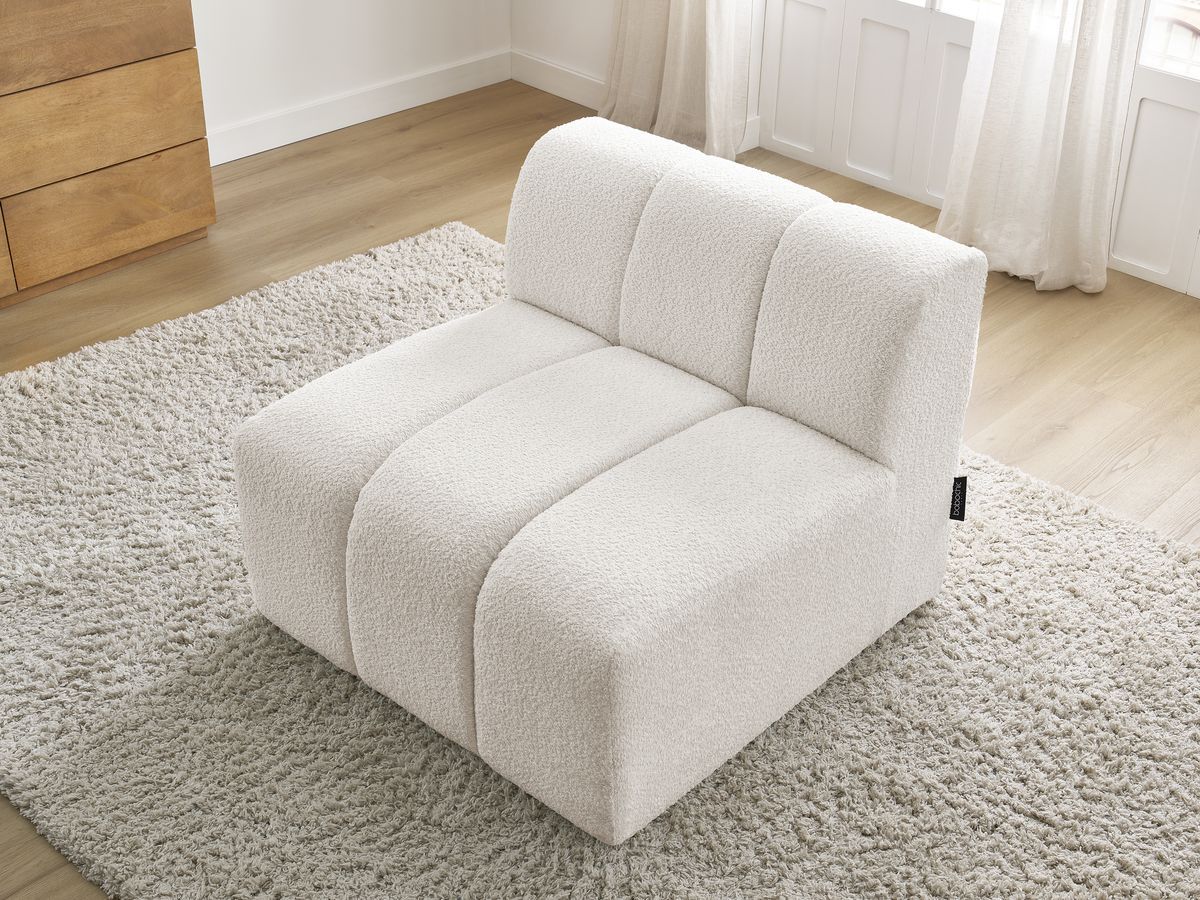 Canapé d'angle fixe EVEREST tissu chiné - Orange - Angle droit - 10 coussins