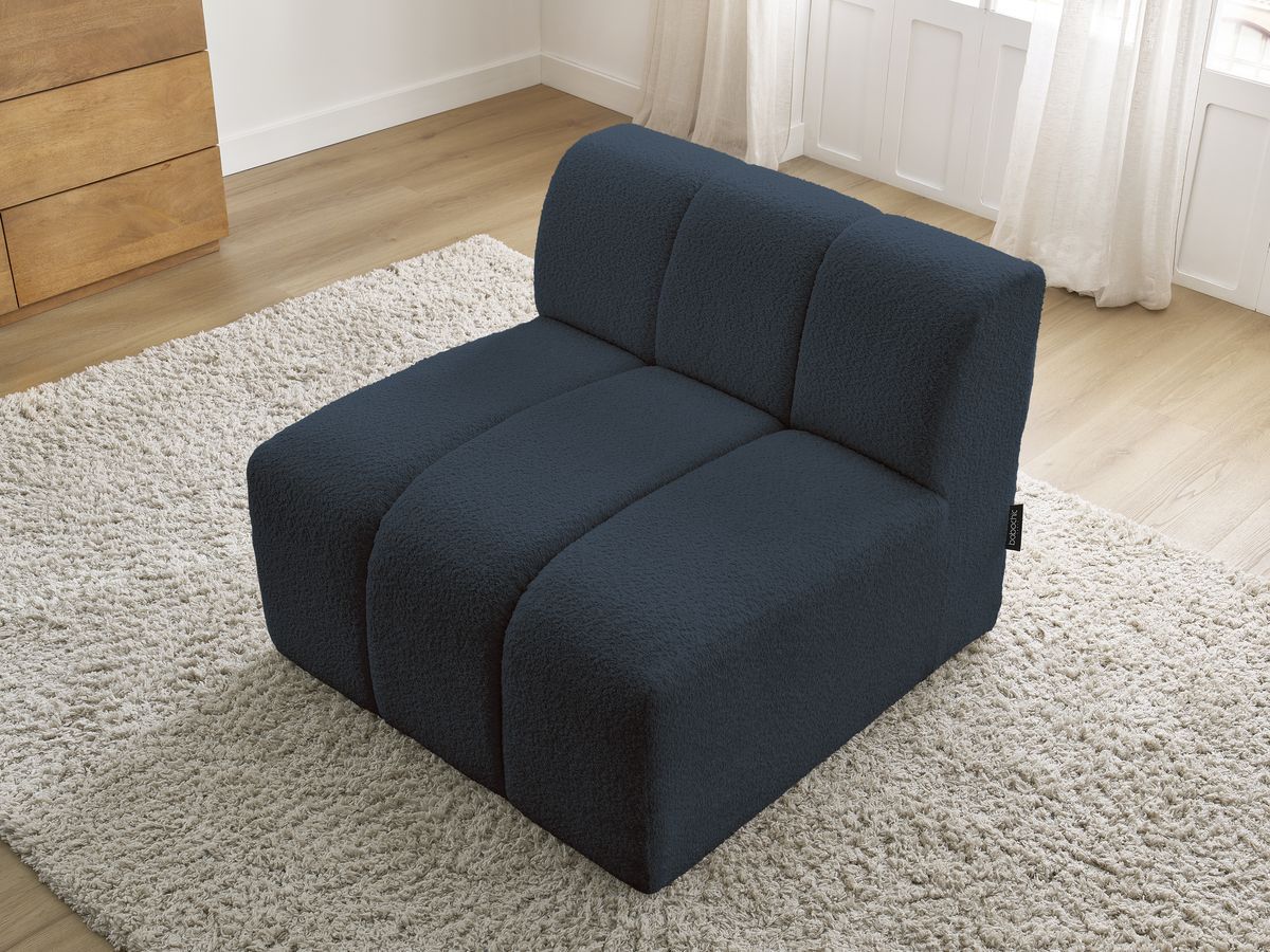 Canapé d'angle fixe EVEREST tissu chiné - Orange - Angle droit - 10 coussins