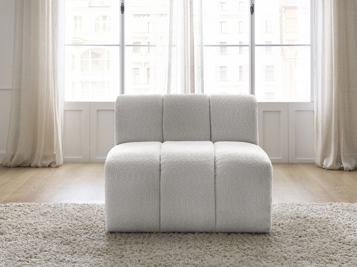 Chauffeuse 1 place pour canapé modulable ANNECY tissu bouclette gris clair   BOBOCHIC 1 places - Vue supplémentaire 3