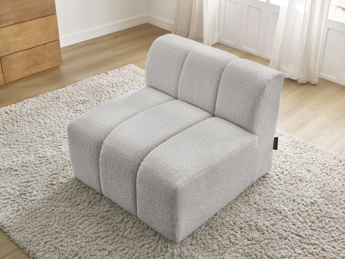 Canapé d'angle fixe EVEREST tissu chiné - Orange - Angle droit - 10 coussins