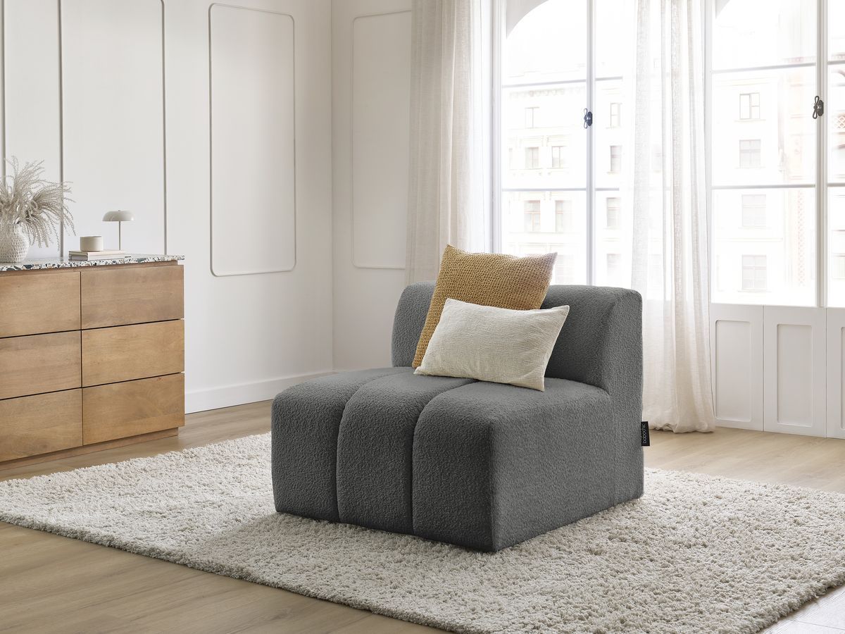 Chauffeuse 1 place pour canapé modulable ANNECY tissu bouclette