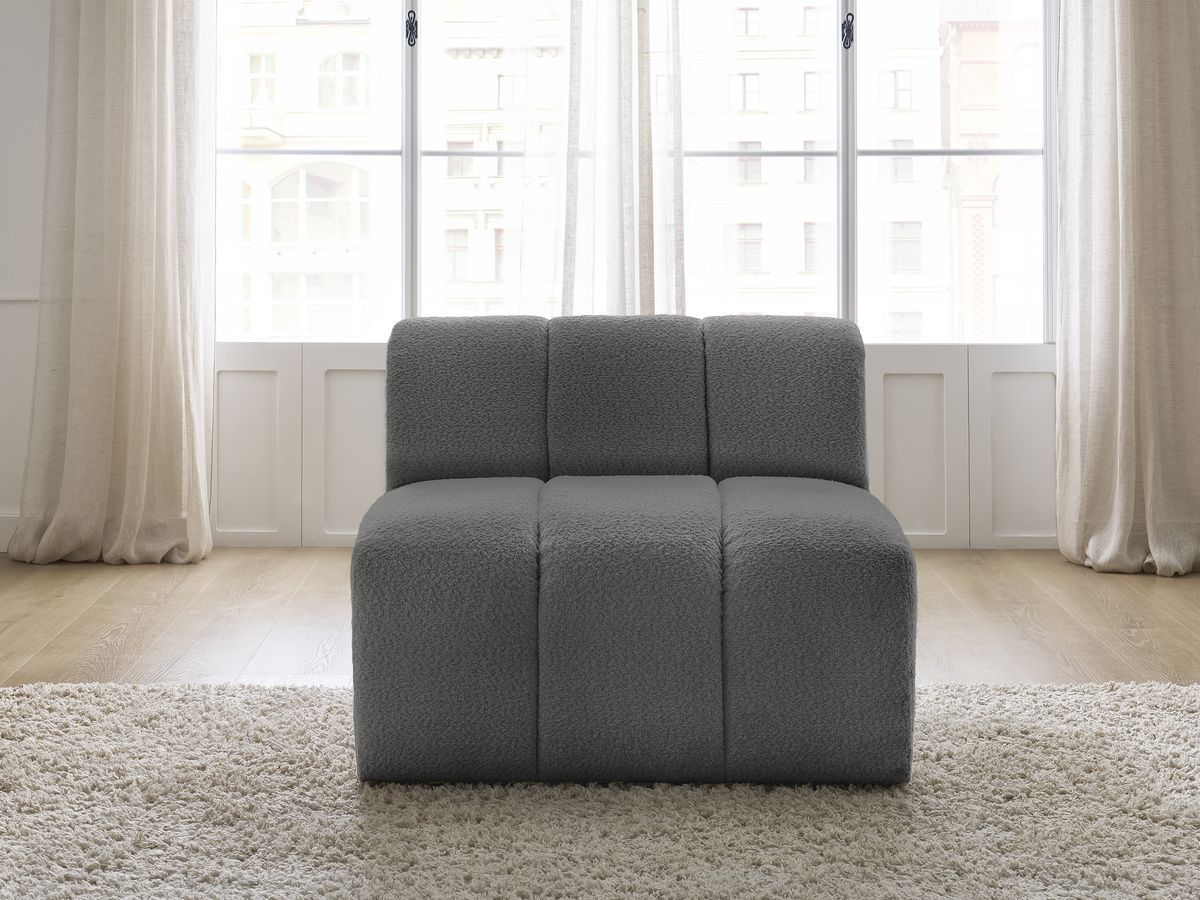 Chauffeuse 1 place pour canapé modulable ANNECY bouclette gris foncé — vue 5