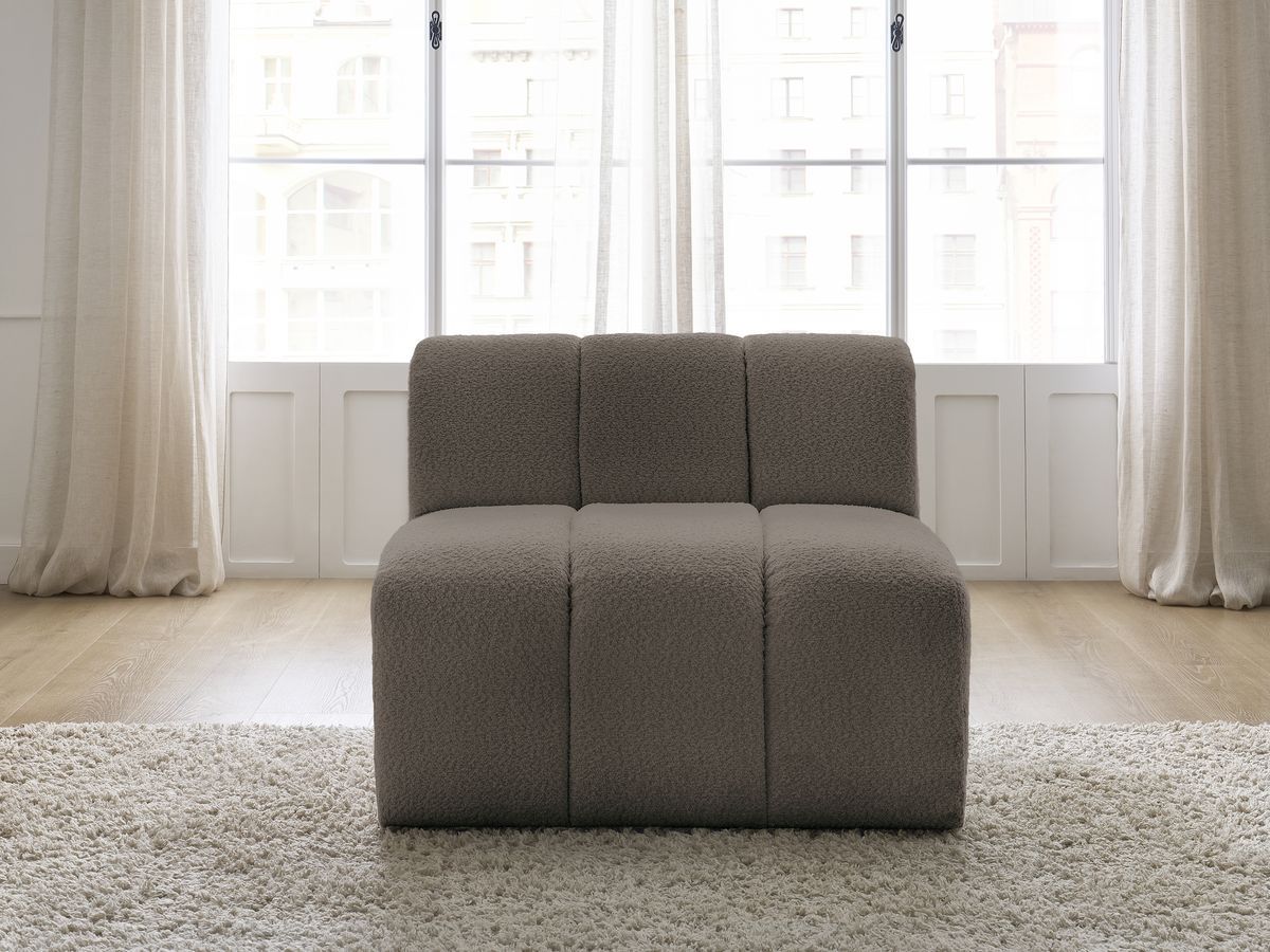 Chauffeuse 1 place pour canapé modulable ANNECY bouclette marron — vue 5