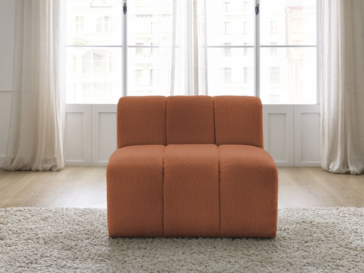 Chauffeuse 1 place pour canapé modulable ANNECY bouclette orange — vue 5