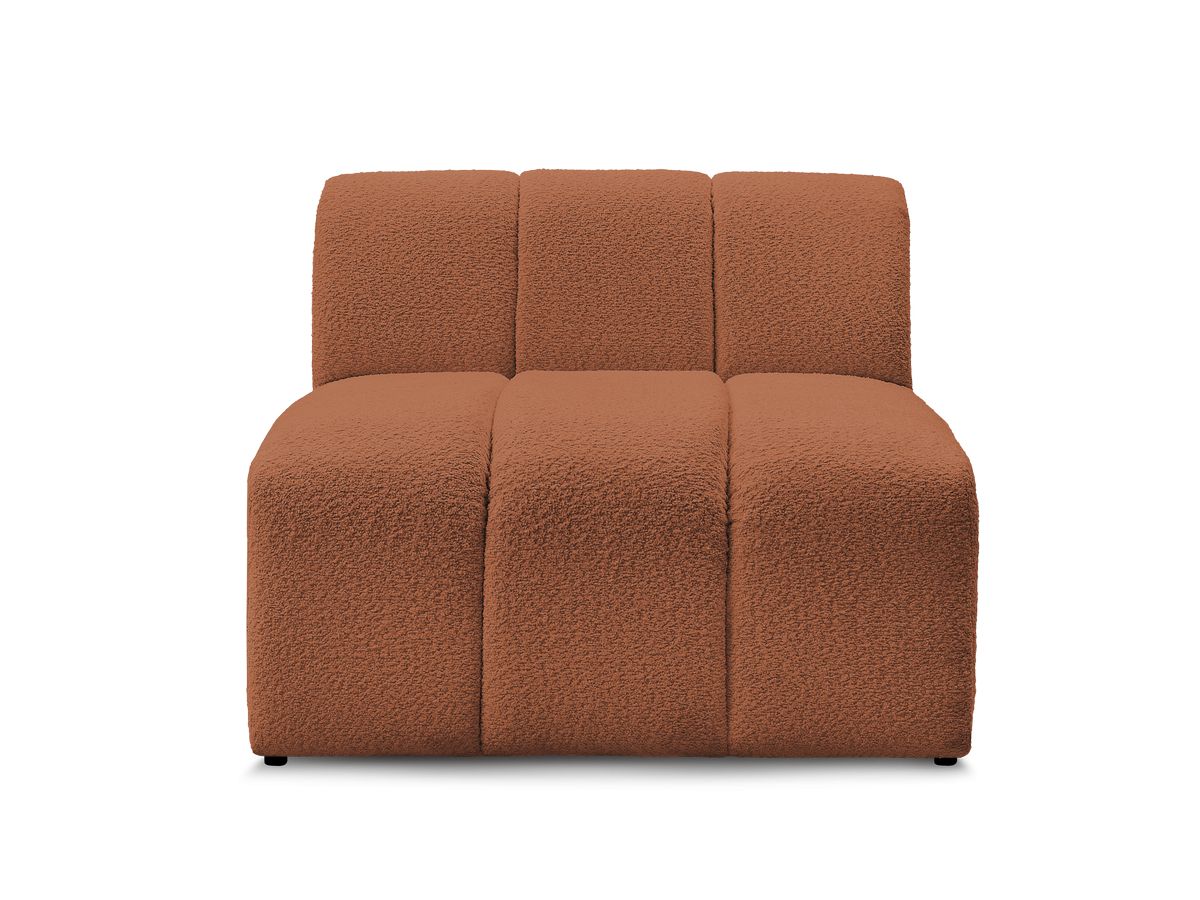 Canapé d'angle fixe EVEREST tissu chiné - Orange - Angle droit - 10 coussins