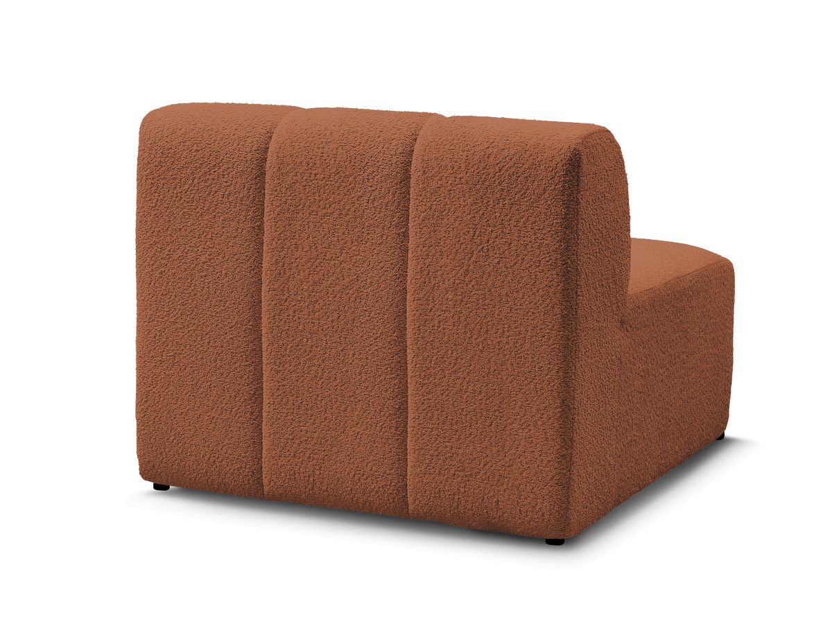 Canapé d'angle fixe EVEREST tissu chiné - Orange - Angle droit - 10 coussins