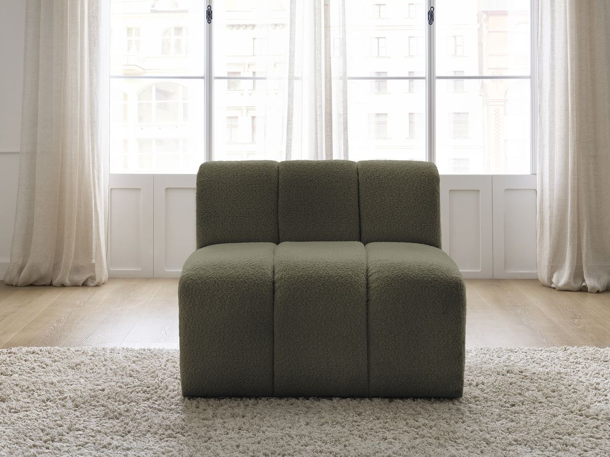 Chauffeuse 1 place pour canapé modulable ANNECY bouclette vert — vue 5