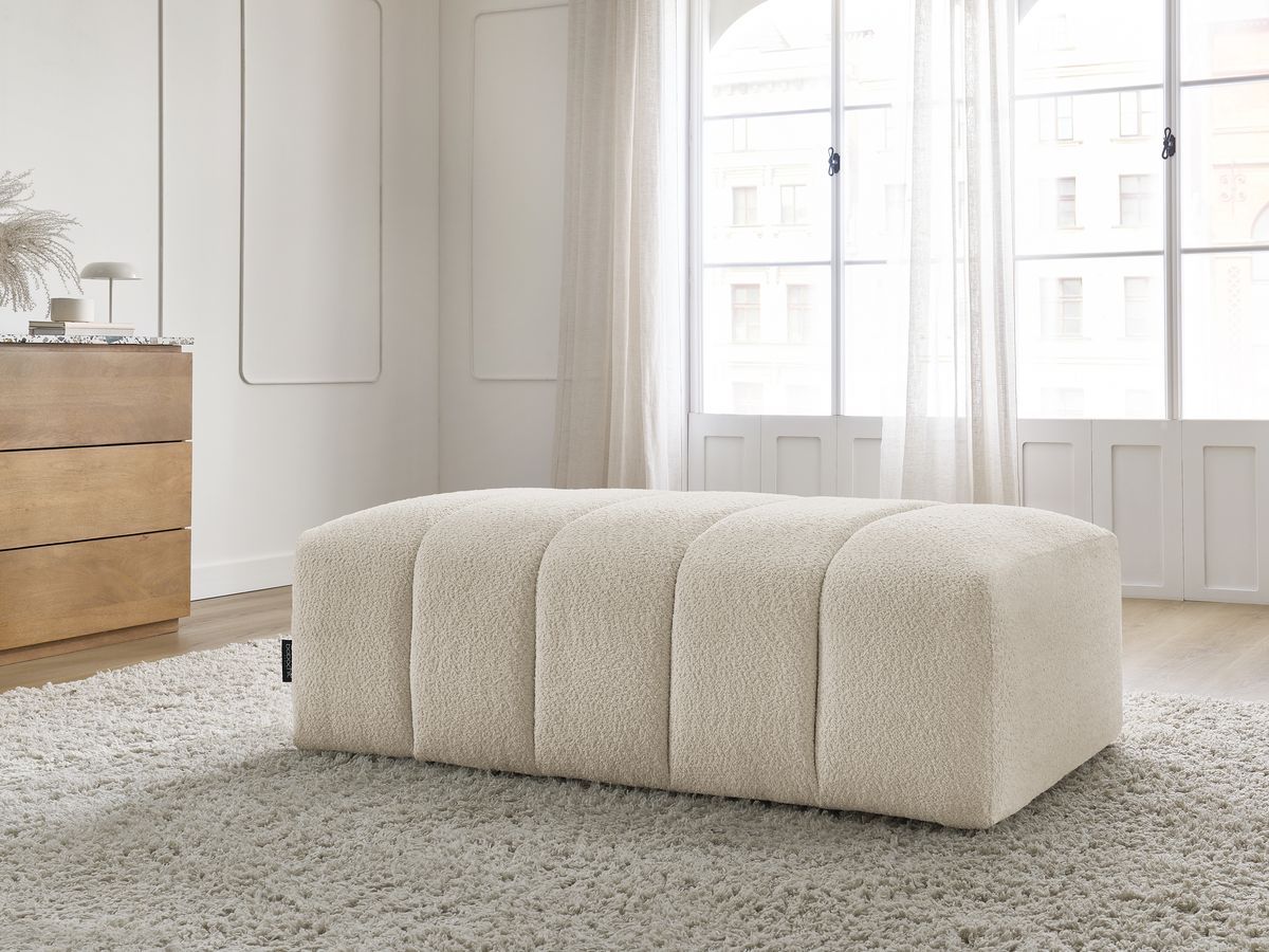 Pouf pour canapé modulable ANNECY tissu bouclette