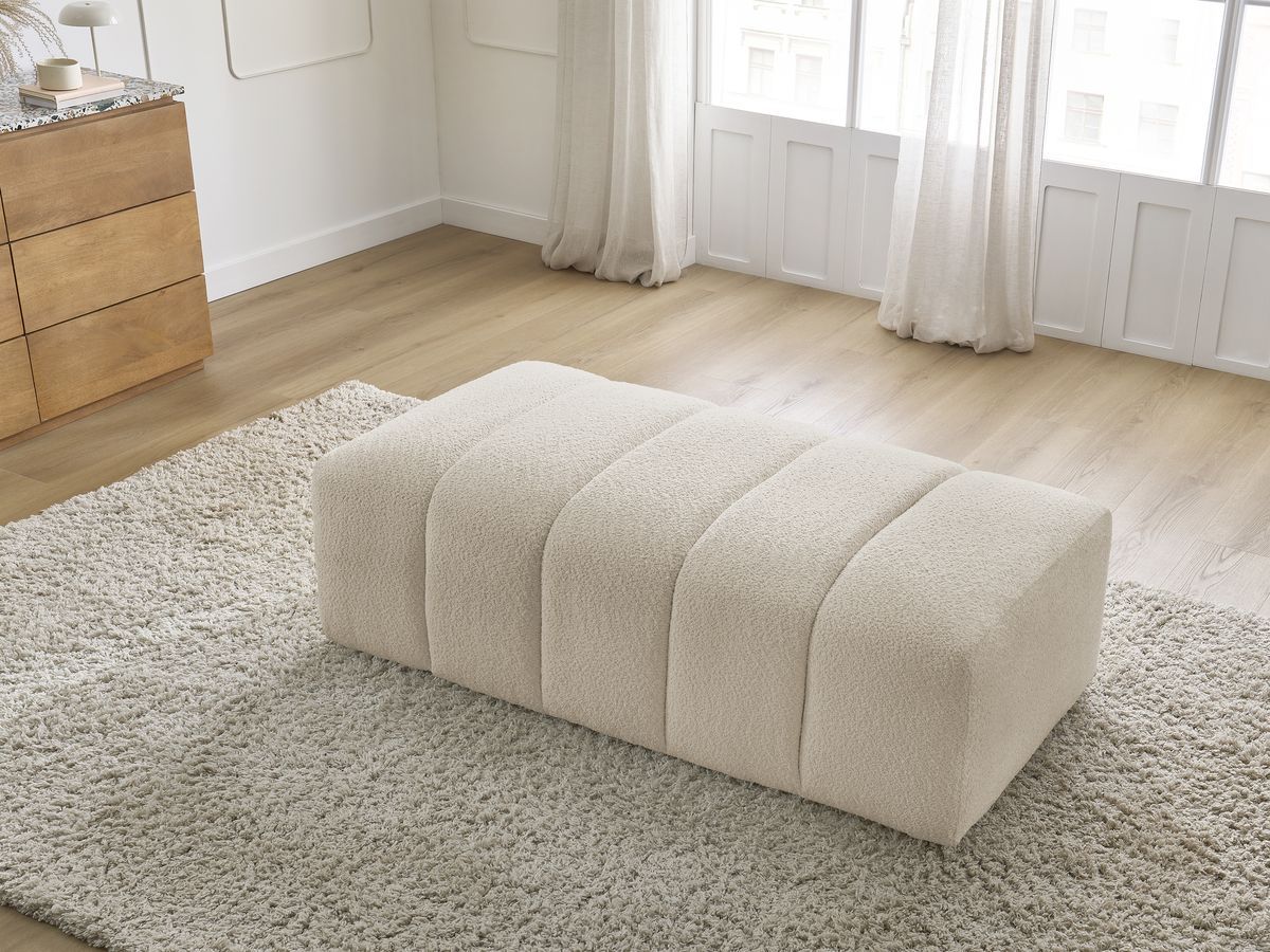 Pouf pour canapé modulable ANNECY tissu bouclette