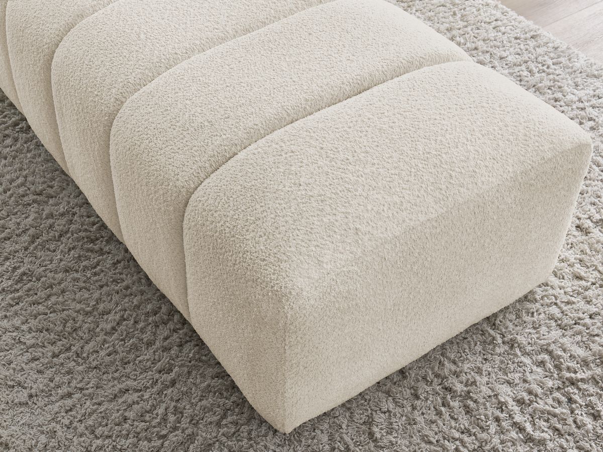Pouf pour canapé modulable ANNECY tissu bouclette