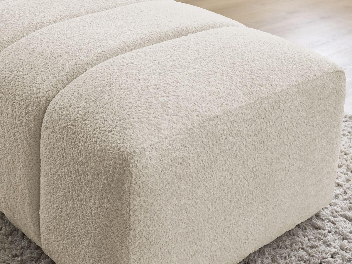 Pouf pour canapé modulable ANNECY tissu bouclette