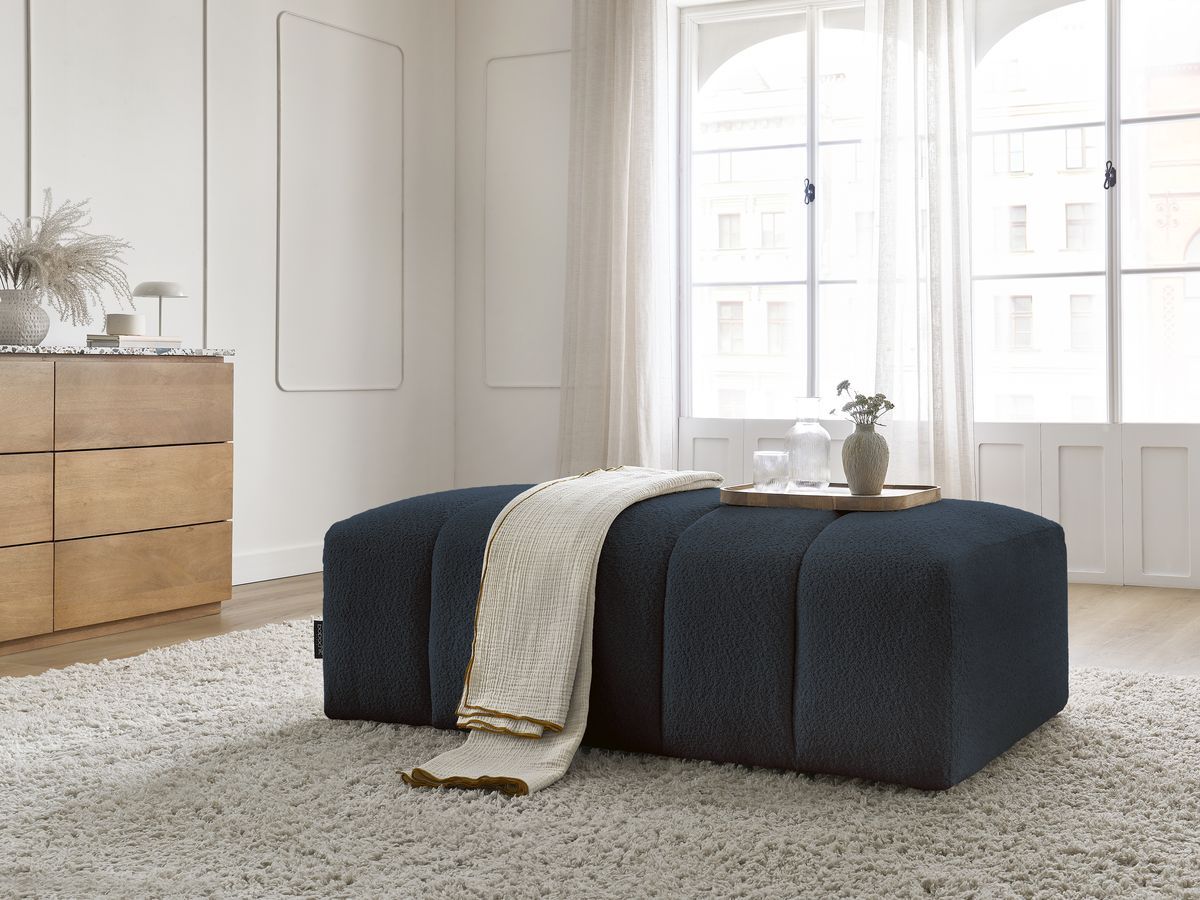 Pouf pour canapé modulable ANNECY tissu bouclette