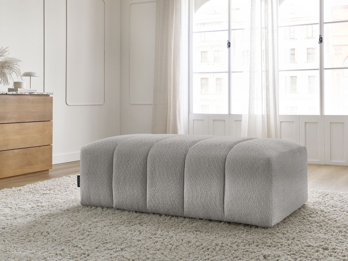 Pouf pour canapé modulable ANNECY tissu bouclette