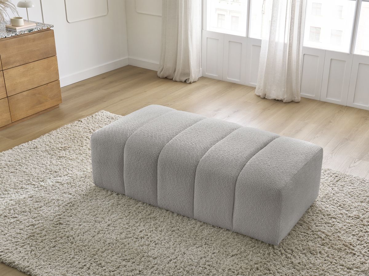 Pouf pour canapé modulable ANNECY tissu bouclette
