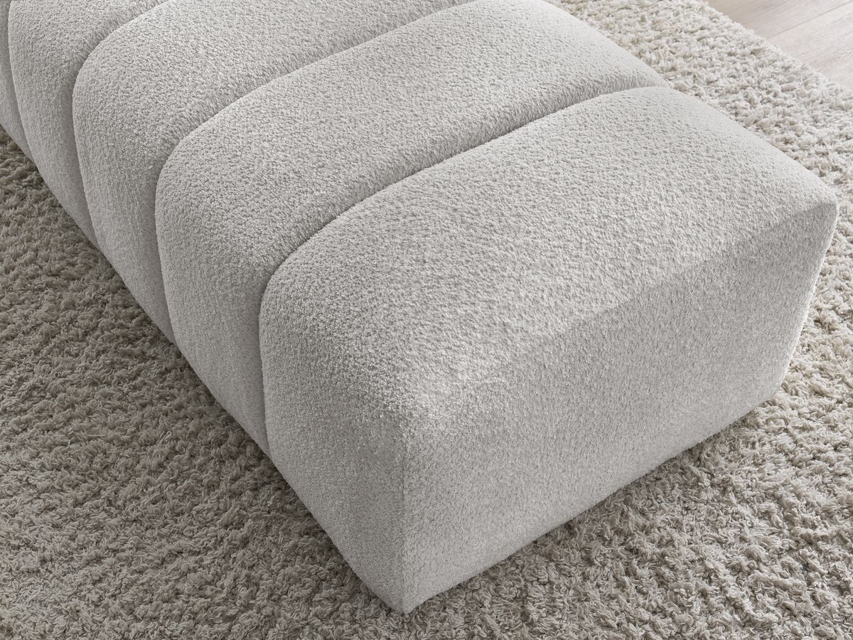 Pouf pour canapé modulable ANNECY tissu bouclette