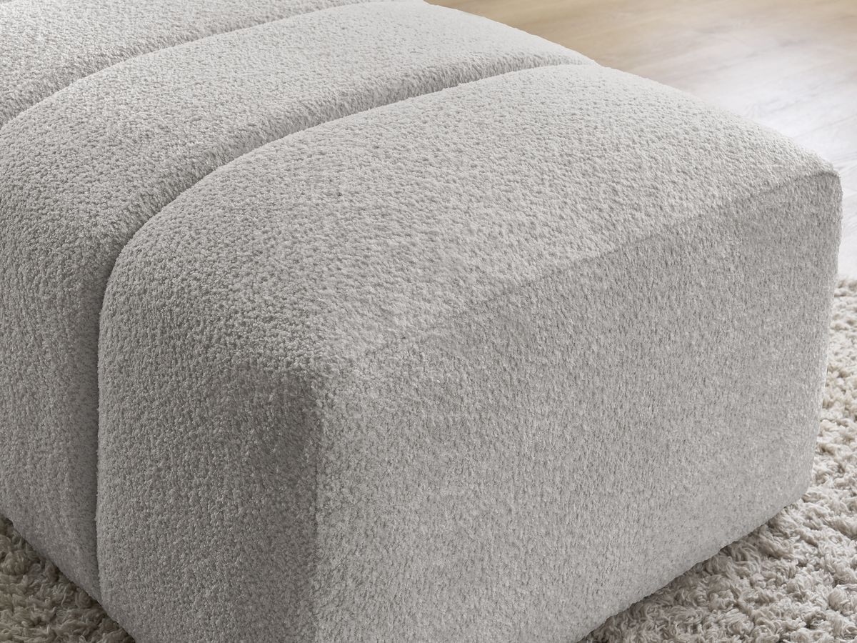 Pouf pour canapé modulable ANNECY tissu bouclette