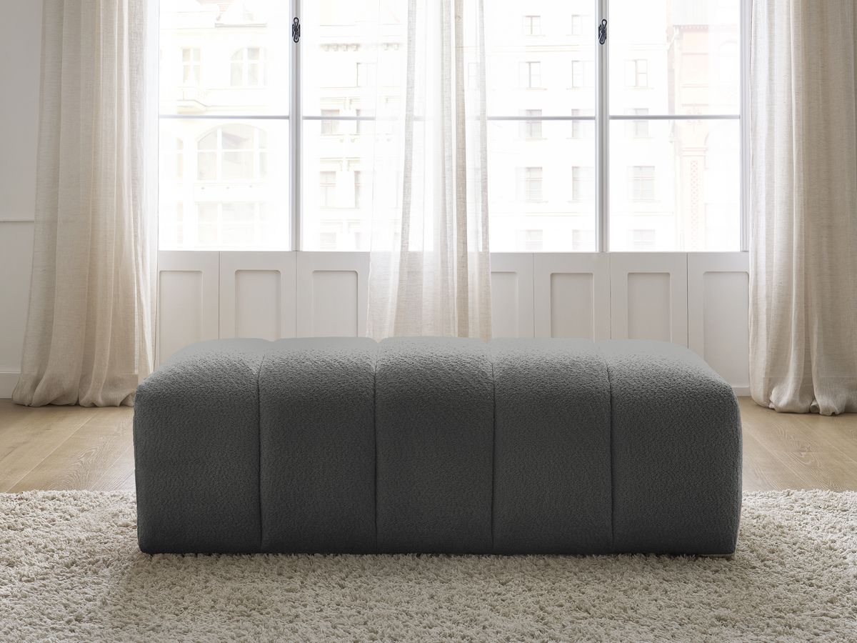Pouf pour canapé modulable ANNECY bouclette gris foncé — vue 5