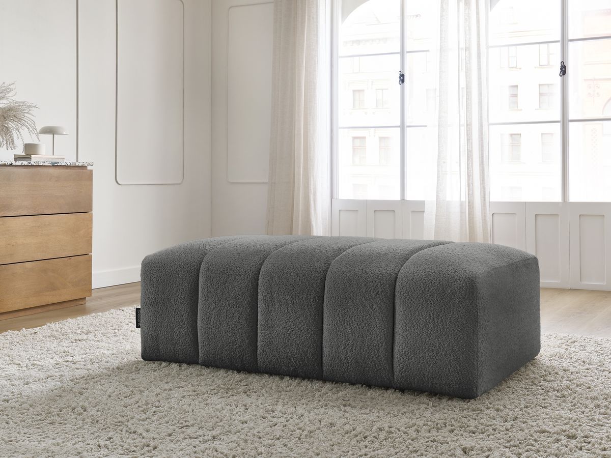 Pouf pour canapé modulable ANNECY tissu bouclette