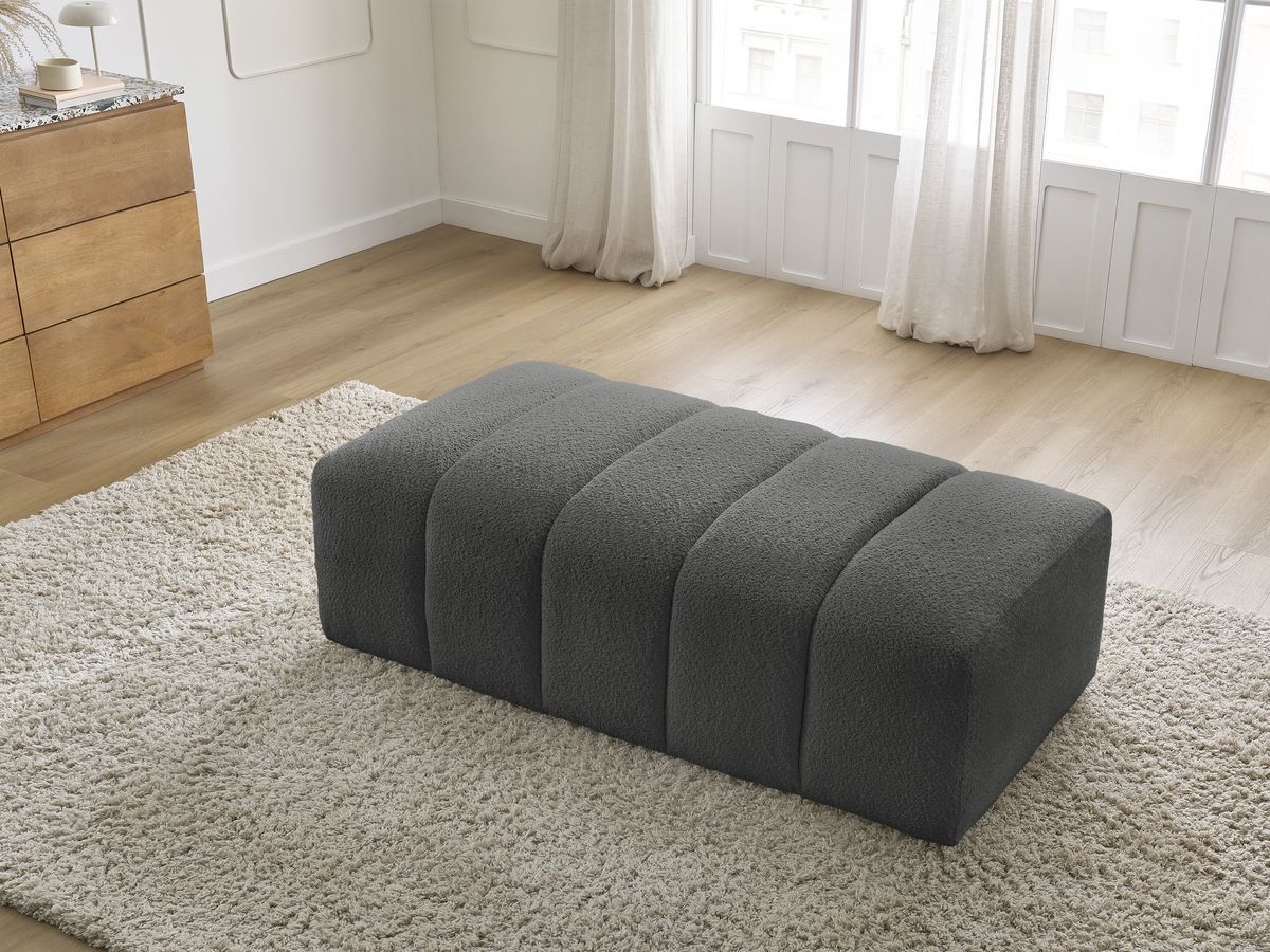 Pouf pour canapé modulable ANNECY tissu bouclette