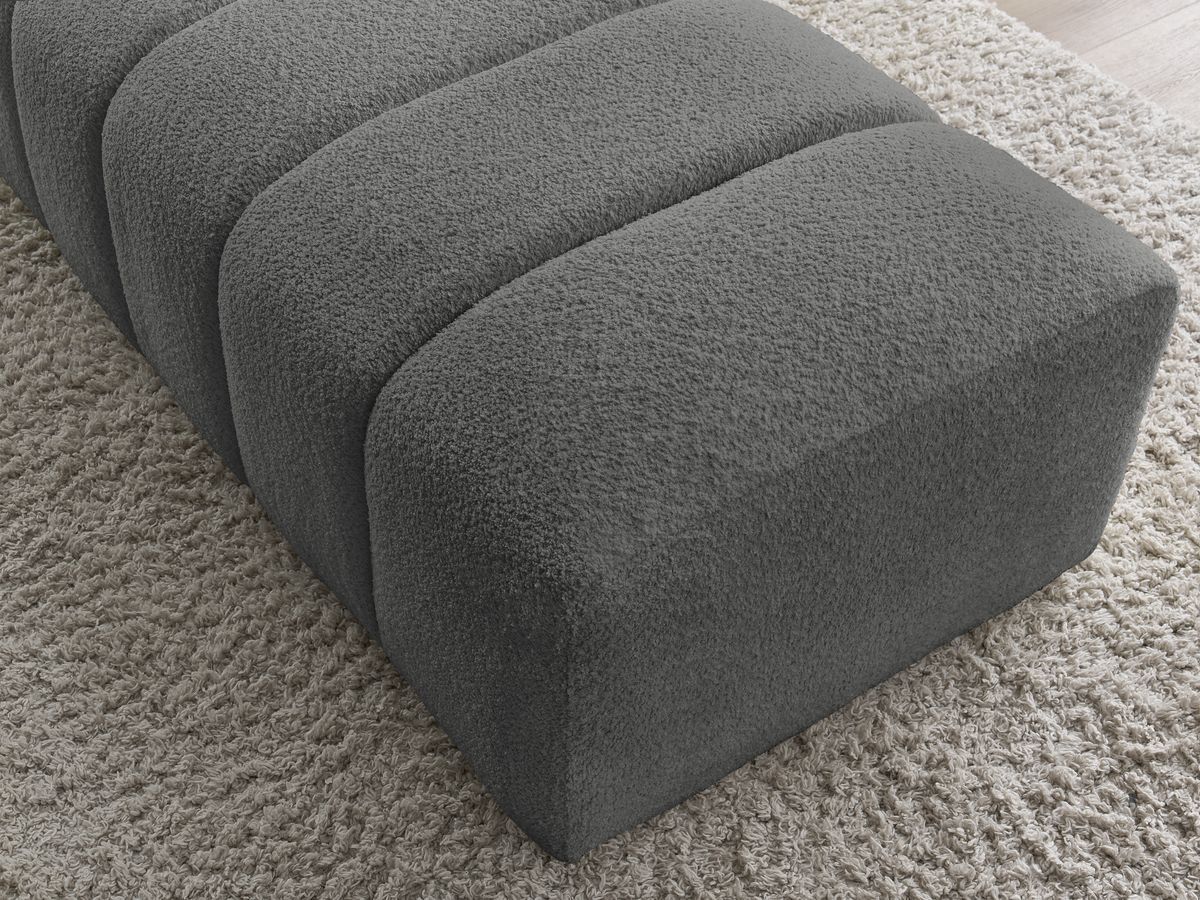 Pouf pour canapé modulable ANNECY tissu bouclette