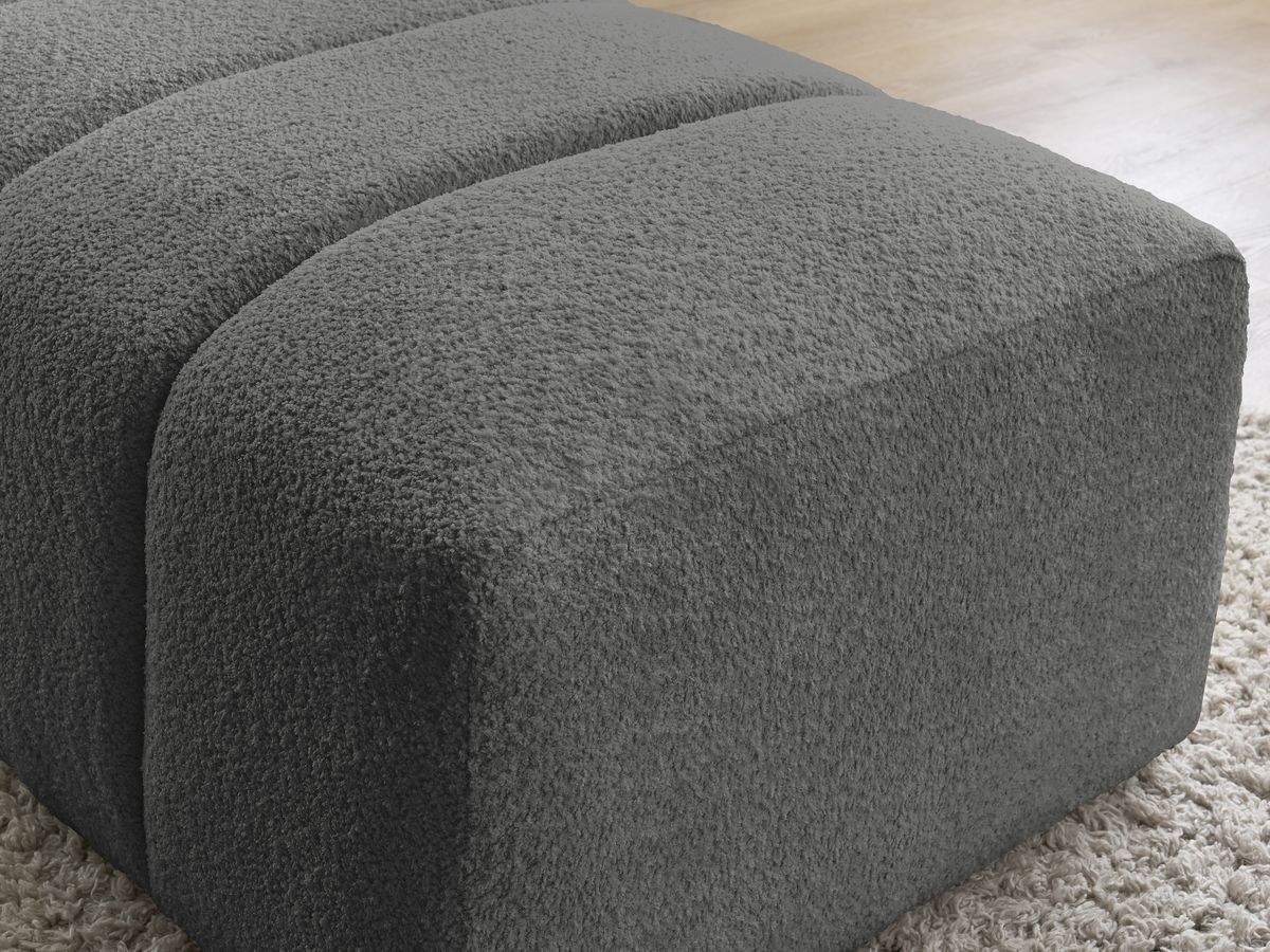 Pouf pour canapé modulable ANNECY tissu bouclette