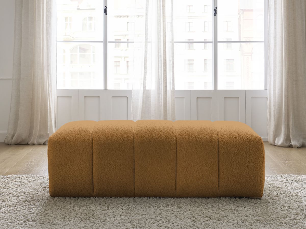 Pouf pour canapé modulable ANNECY bouclette jaune — vue 5