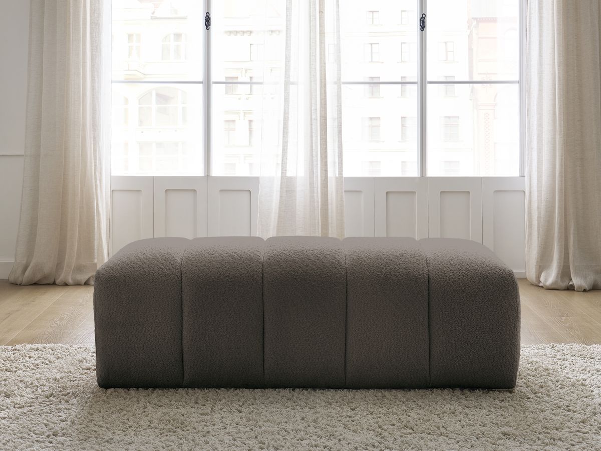 Pouf pour canapé modulable ANNECY bouclette marron — vue 5