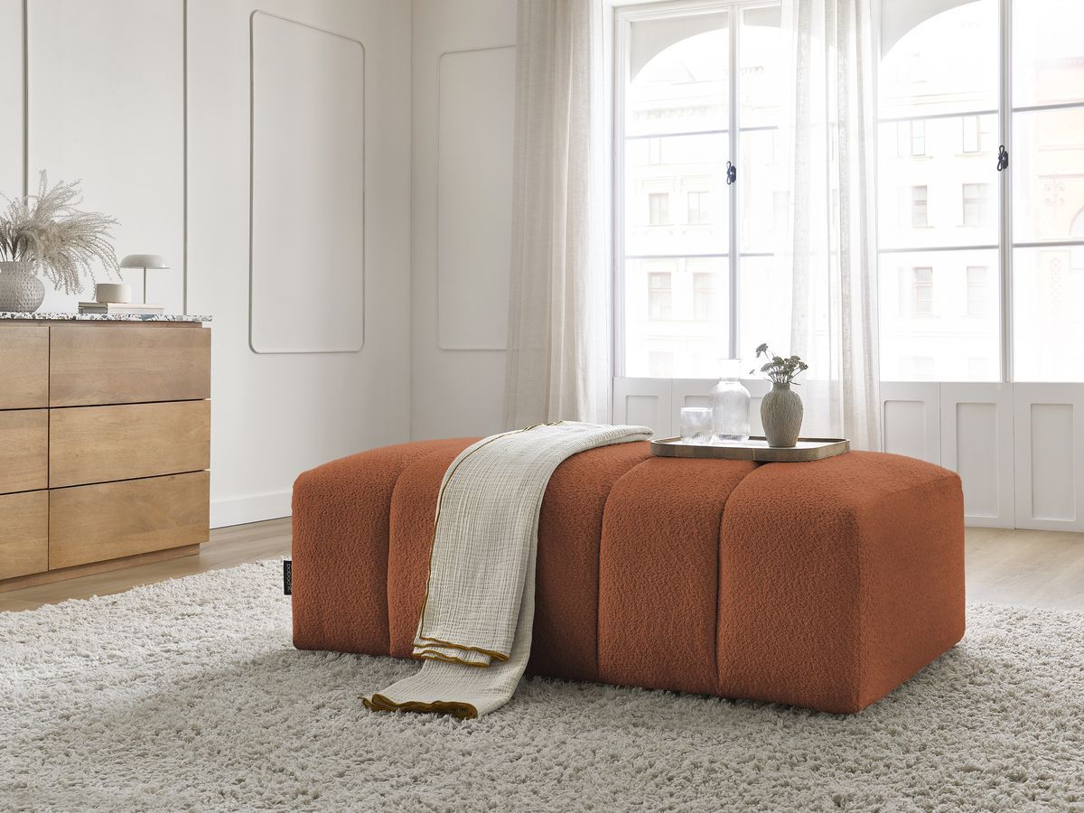 Pouf pour canapé modulable ANNECY tissu bouclette