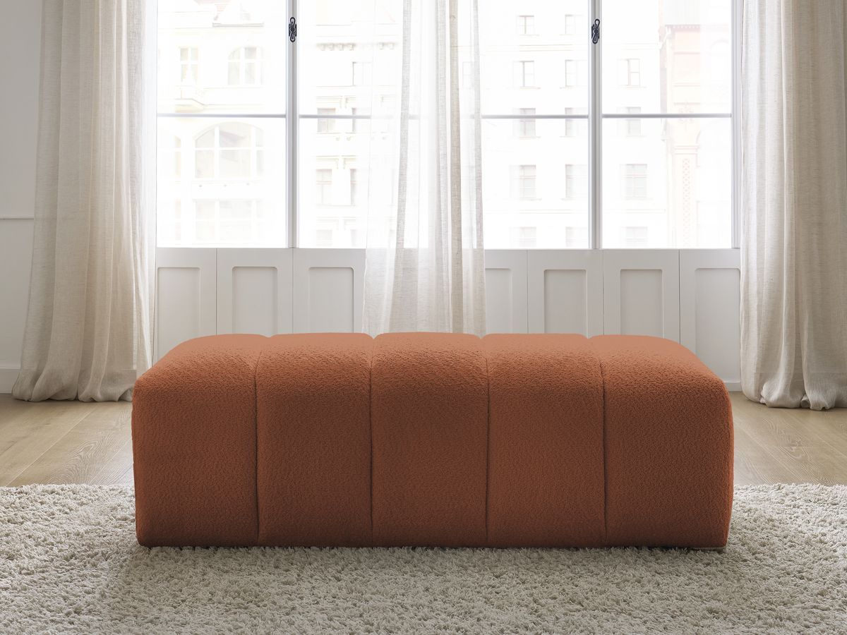 Pouf pour canapé modulable ANNECY bouclette orange — vue 5