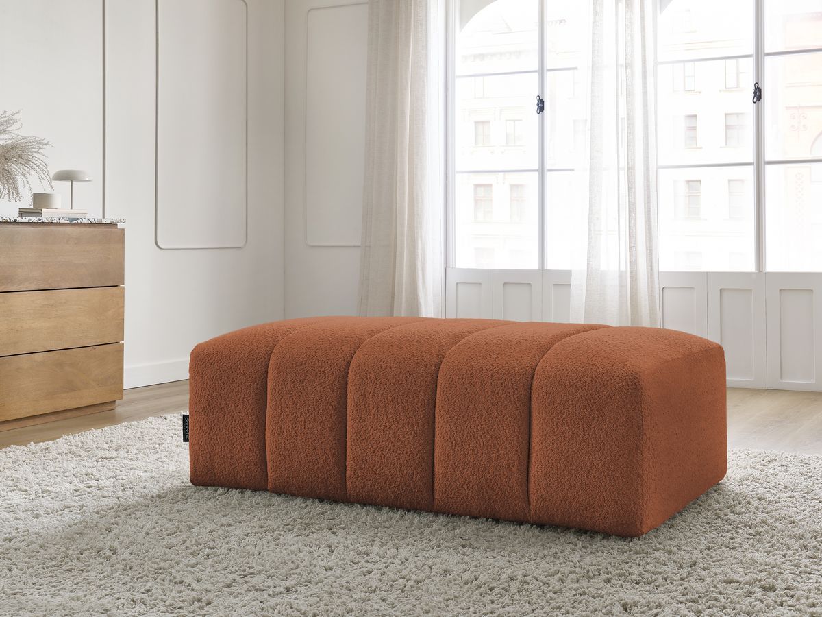 Pouf pour canapé modulable ANNECY tissu bouclette