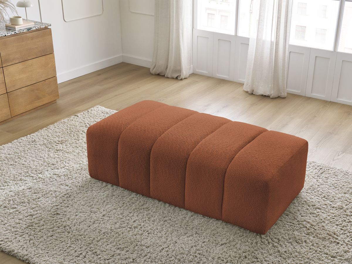 Pouf pour canapé modulable ANNECY tissu bouclette