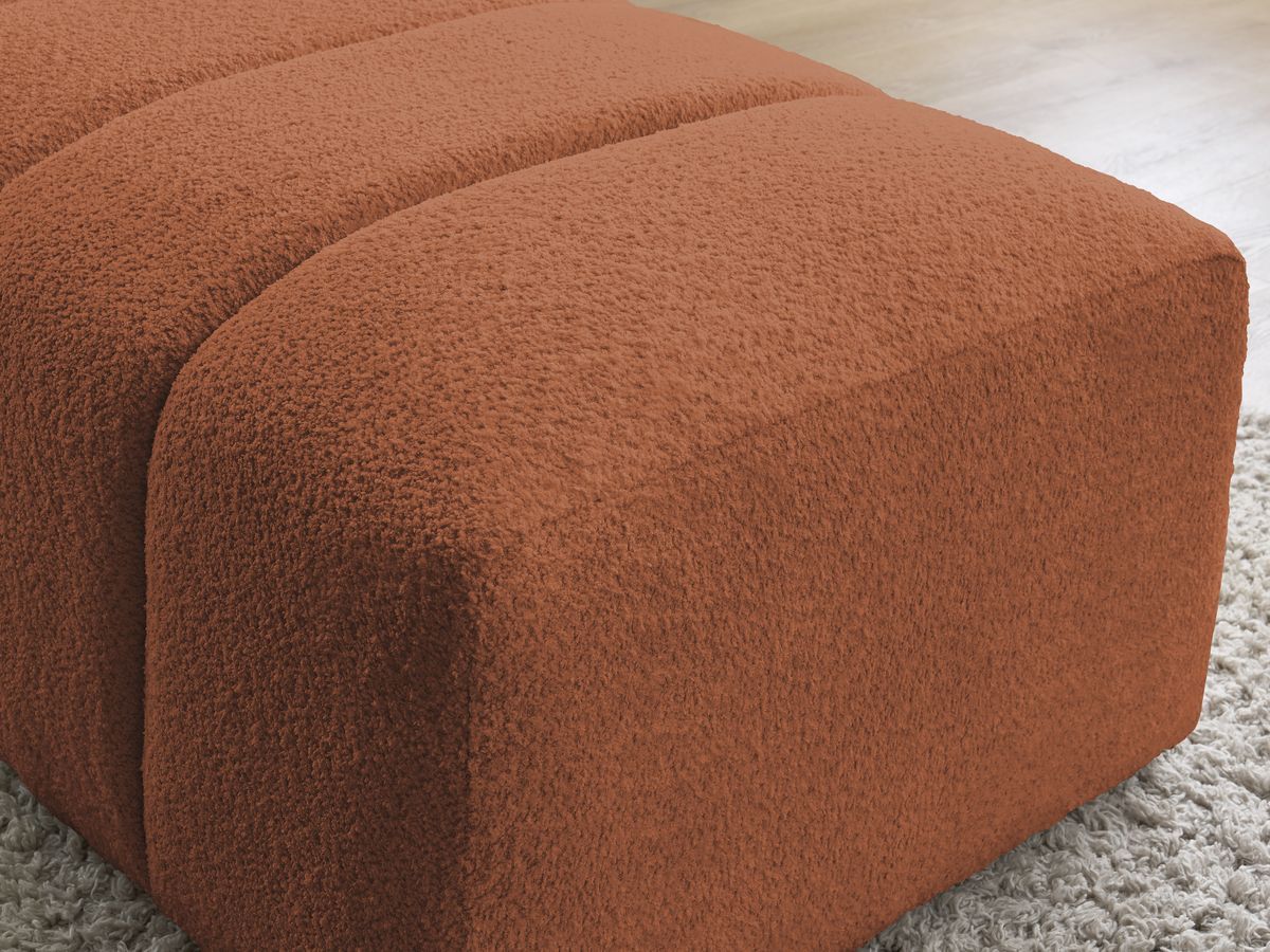 Pouf pour canapé modulable ANNECY tissu bouclette