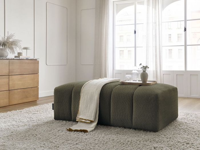 Pouf pour canapé modulable ANNECY tissu bouclette