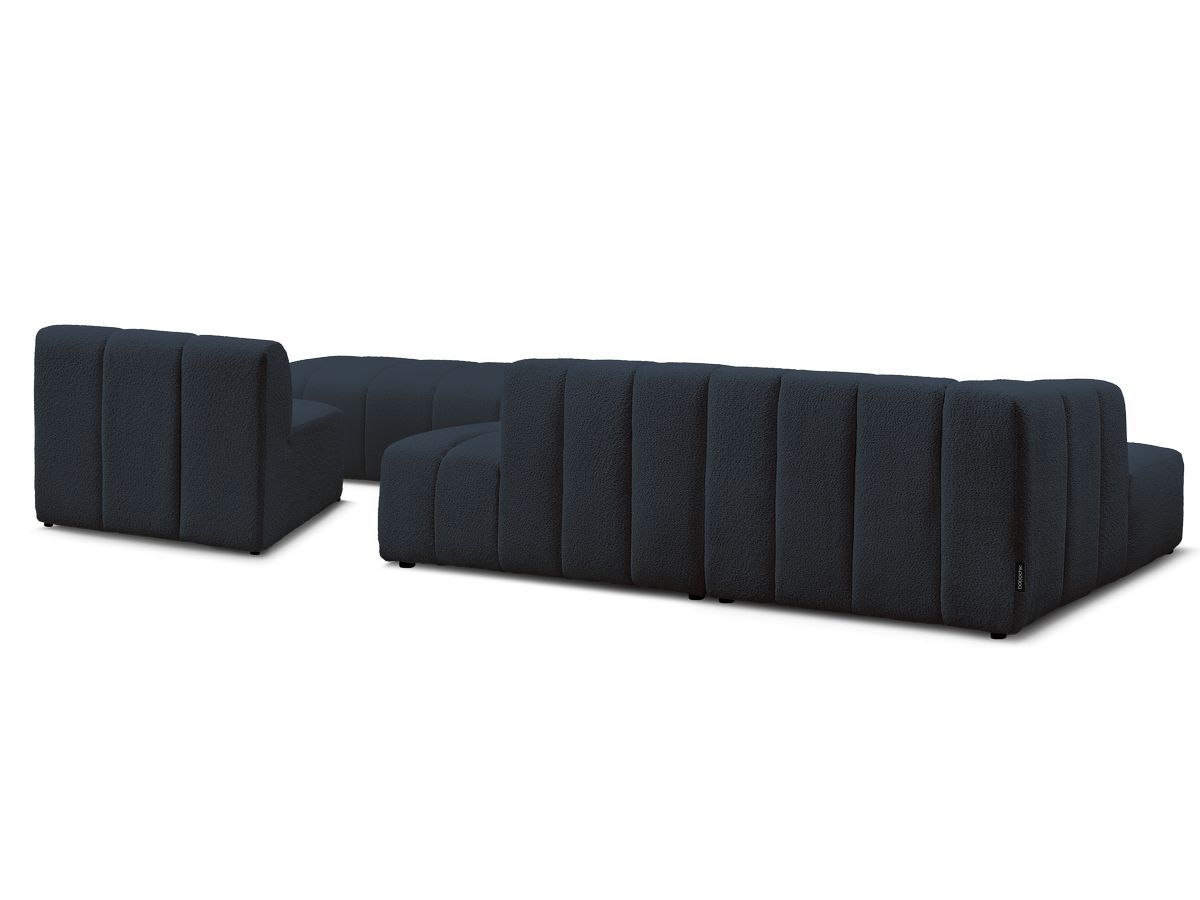 Canapé d'angle fixe EVEREST tissu chiné - Orange - Angle droit - 10 coussins