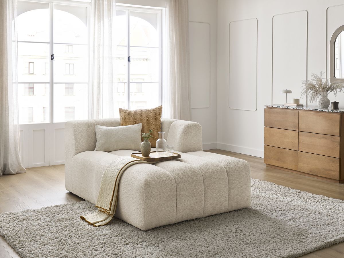 Chaise longue voor modulaire bank ANNECY badstof
