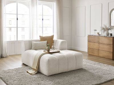 Méridienne pour canapé modulable ANNECY tissu bouclette