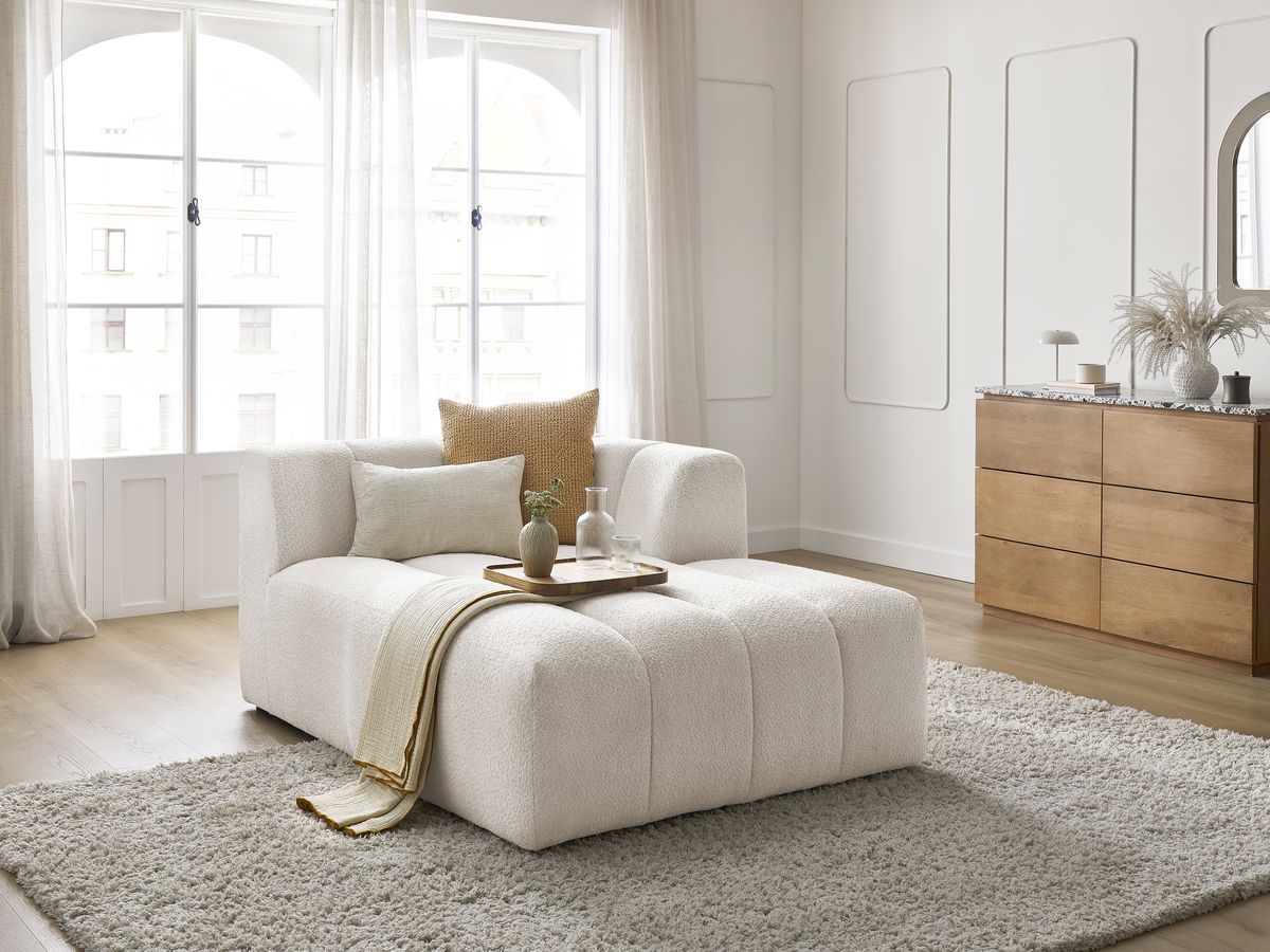 Chaise longue voor modulaire bank ANNECY badstof