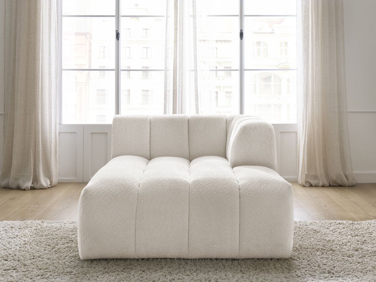 Méridienne pour canapé modulable ANNECY tissu bouclette blanc  angle droit BOBOCHIC - Vue supplémentaire 3