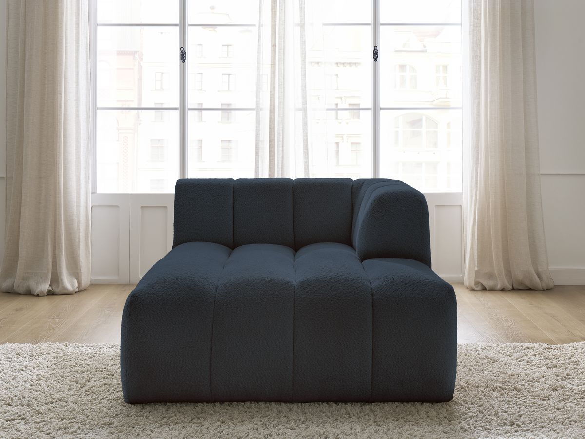 Méridienne pour canapé modulable ANNECY bouclette bleu foncé — vue 5