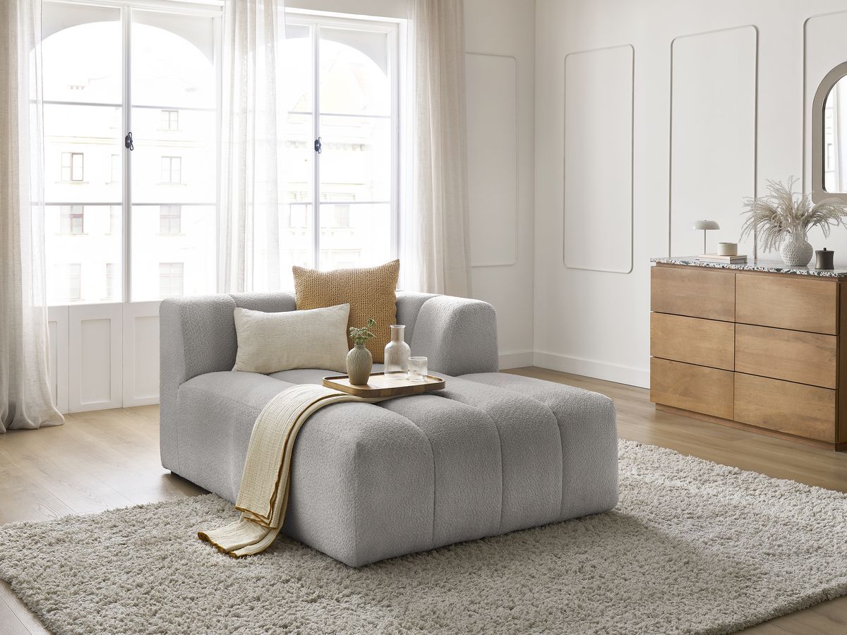 Chaise longue voor modulaire bank ANNECY badstof